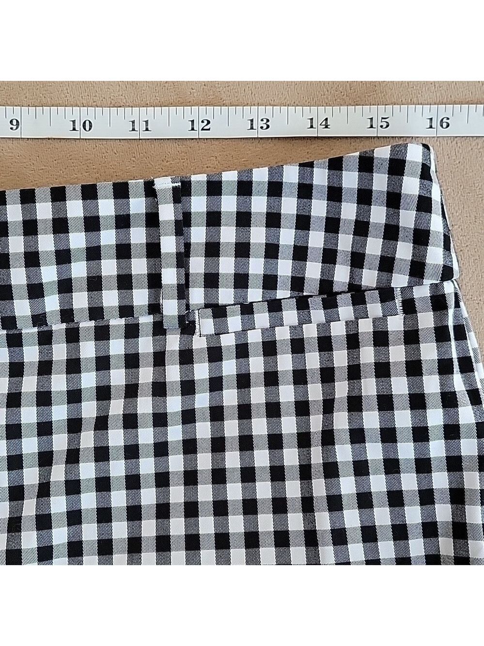 Ann Taylor Factory Black/White Vichy Gingham Checked Ankle Pants Size 8 EUC - Picture 5 of 13
